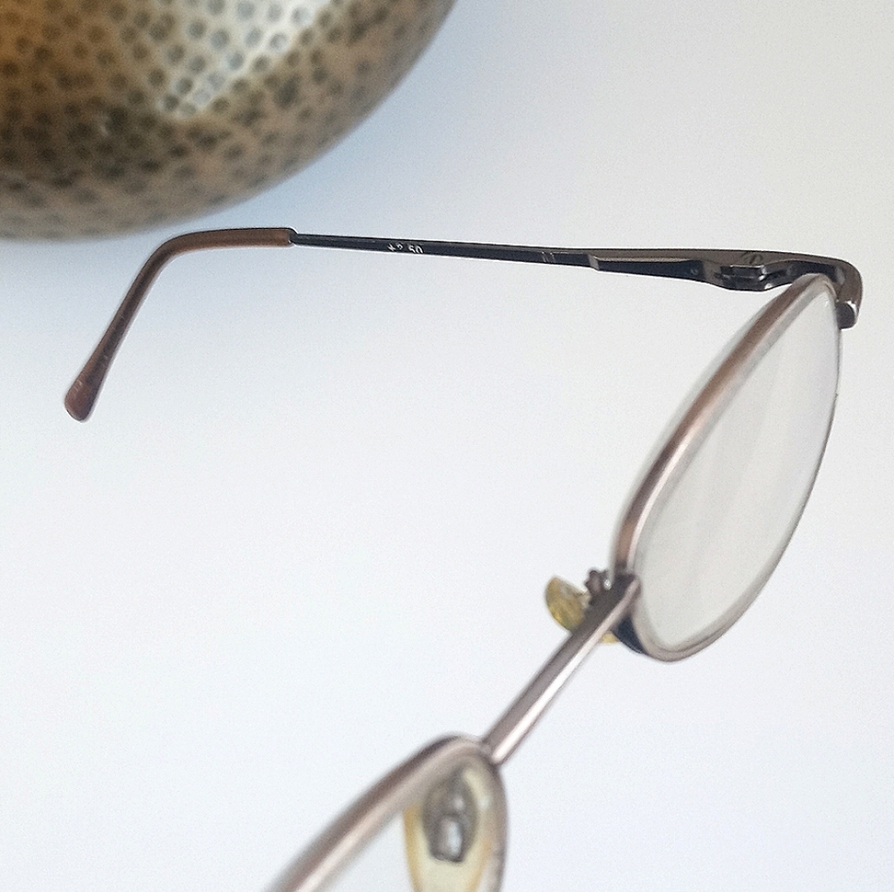 Vintage 90's Oval Bronzed Brown Reading Glasses - Picture 6 of 16